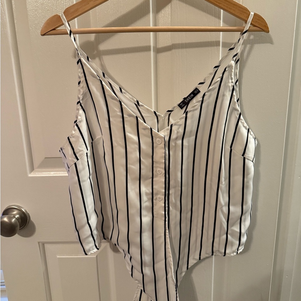 SHEIN Black and White Striped Camisole